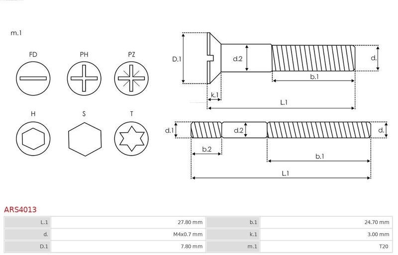 Ремонтний комплект, генератор, Auto Starter ARS4013