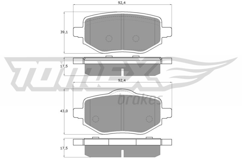 TOMEX Brakes fékbetétkészlet, tárcsafék TX 60-02