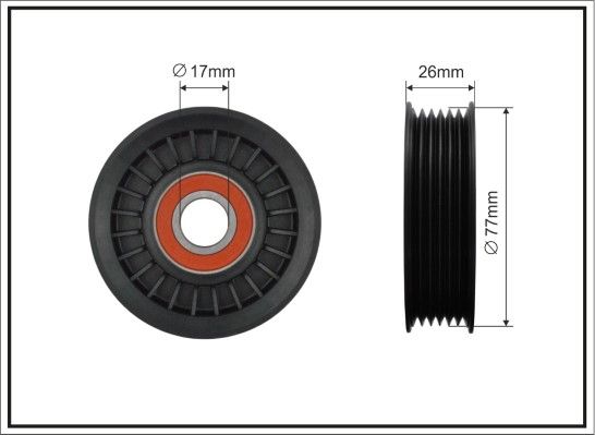 Натяжний ролик, поліклиновий ремінь, Cadillac CTS, Opel Astra H/H GTC/H/Calibra A/Frontera B/Omega B/Signum/Sintra/Vectra A/B/C/C GTS 1.8-3.2, Caffaro