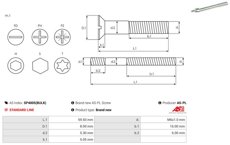 AS-PL SP4005(BULK) Repair Set, alternator