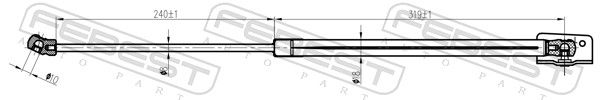 FEBEST 12117-011LH Gas Spring, boot/cargo area