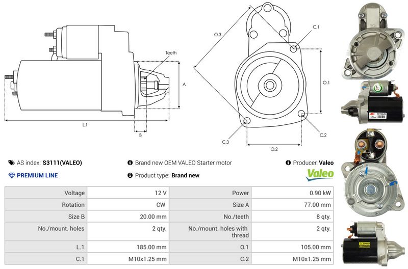 AS-PL S3111(VALEO) Starter