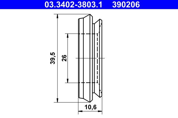ATE Manchette, hoofdremcilinder 03.3402-3803.1