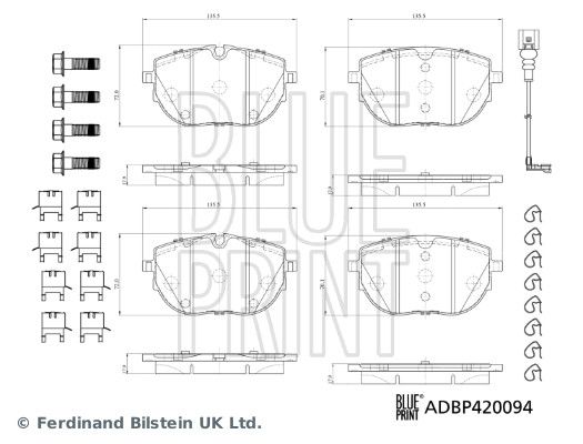 к-т колодок гальмівних BLUE PRINT ADBP420094