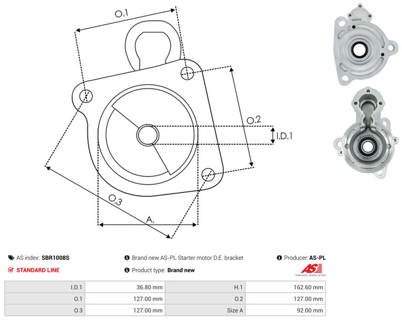 AS-PL SBR1008S Starter Lid, carburettor