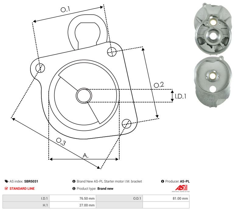 AS-PL SBR5031 Starter Lid, carburettor