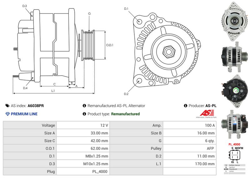 AS-PL A6038PR Alternator