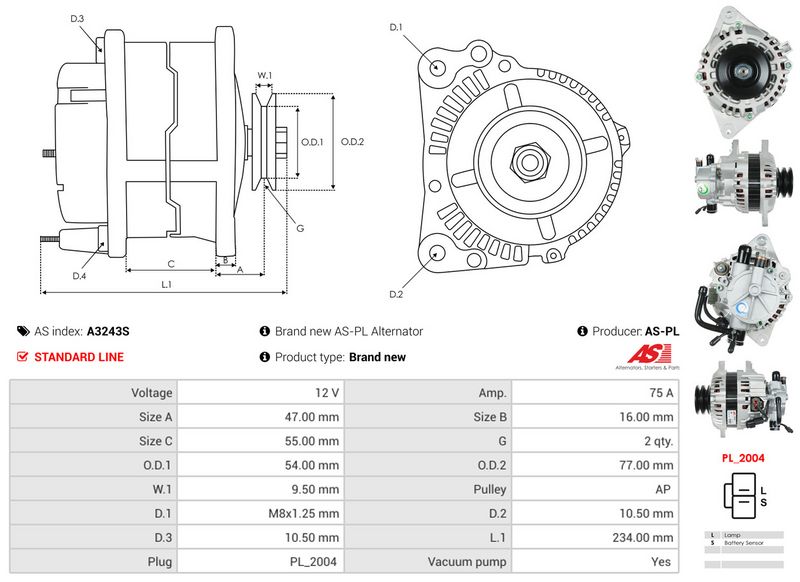 AS-PL A3243S Alternator