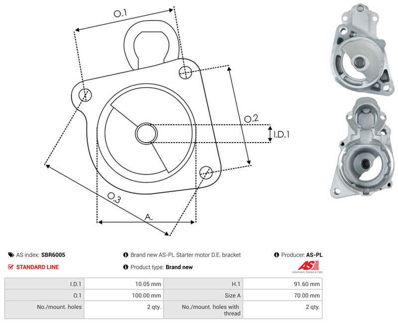 AS-PL SBR6005 Starter Lid, carburettor