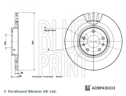 BLUE PRINT Stabdžių diskas