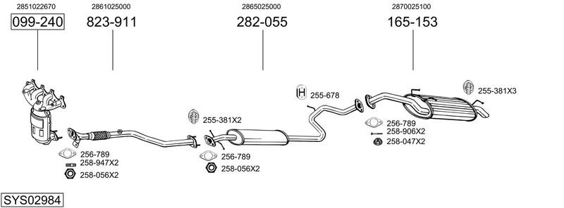 BOSAL kipufogórendszer SYS02984