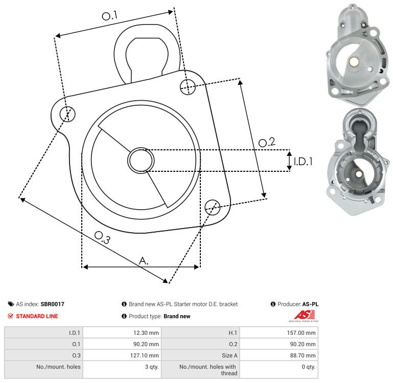 AS-PL SBR0017 Starter Lid, carburettor
