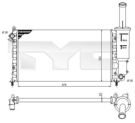 TYC hűtő, motorhűtés 709-0013