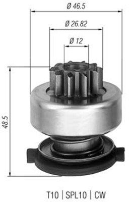 MAGNETI MARELLI бендикс z=10 FORD 1,2-1,6i: Fiesta, Focus 95- [940113020309]