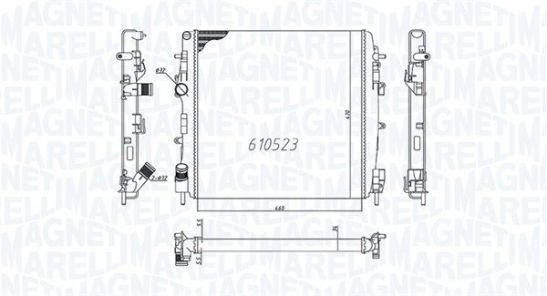 Радіатор, система охолодження двигуна, Magneti Marelli 350213995000