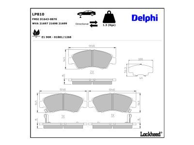 DELPHI LP810 Brake Pad Set, disc brake
