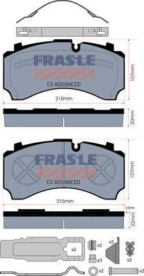 desky brzdové SAF SBS 2220, K0-22,5" - standard (nelze zaměnit se SCHMITZ ST7) PD/223-N-K025-CV