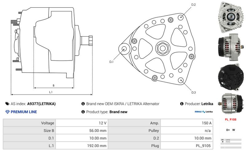 AS-PL A9377(LETRIKA) Alternator