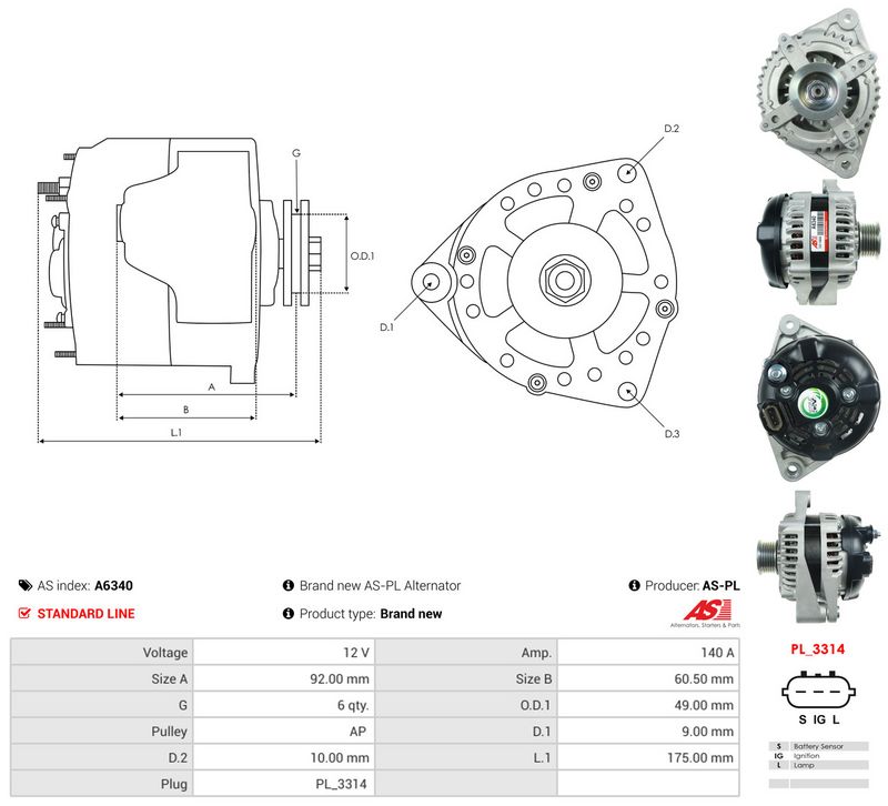 AS-PL A6340 Generatorius