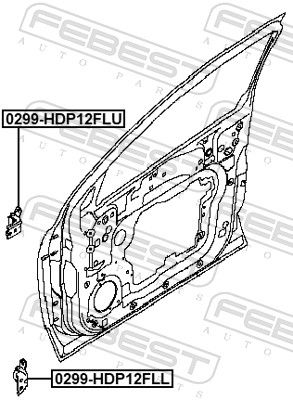 Шарнір дверей, Febest 0299HDP12FLL