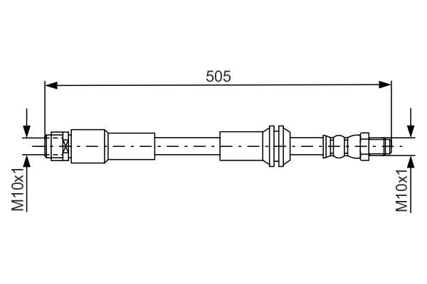 Гальмівний шланг, 505мм, CLA/GLA F 11>>, Bosch 1987481675