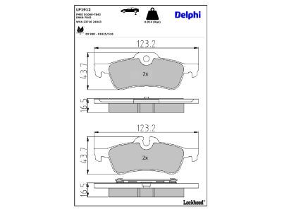 DELPHI LP1912 Brake Pad Set, disc brake