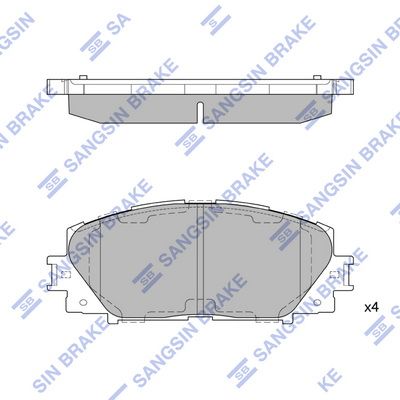 Комплект гальмівних накладок, дискове гальмо, Hi-Q SP1377