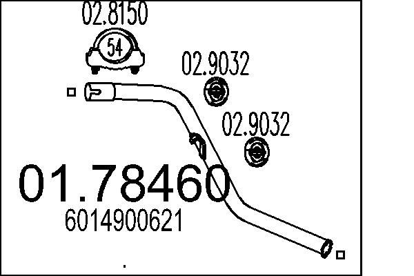 MTS kipufogócső 01.78460