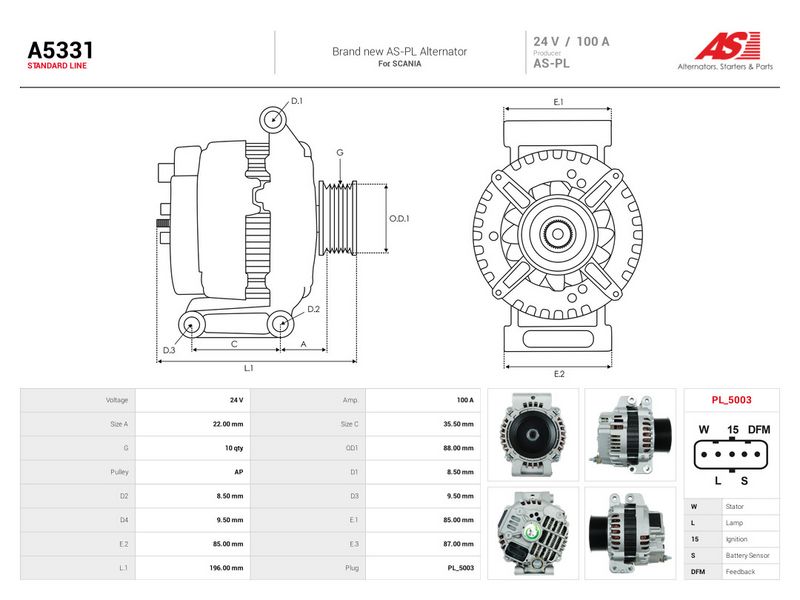 Generaator, AS-PL A5331