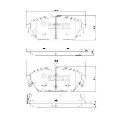 Комплект гальмівних накладок, дискове гальмо, Nipparts N3600551