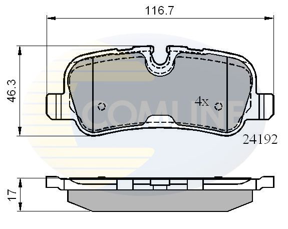 Комплект гальмівних накладок, дискове гальмо, Comline CBP02021