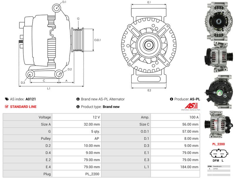 AS-PL A0121 Alternator