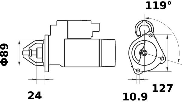 startér JCB 12V/4,2kW MS84