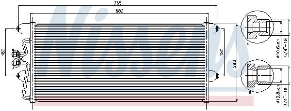 Конденсатор, система кондиціонування повітря, Nissens 94307