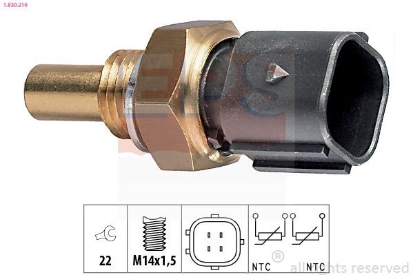 Sensor, temperatura del refrigerante