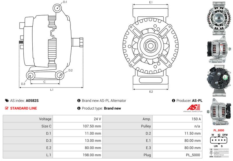 AS-PL A0582S Alternator