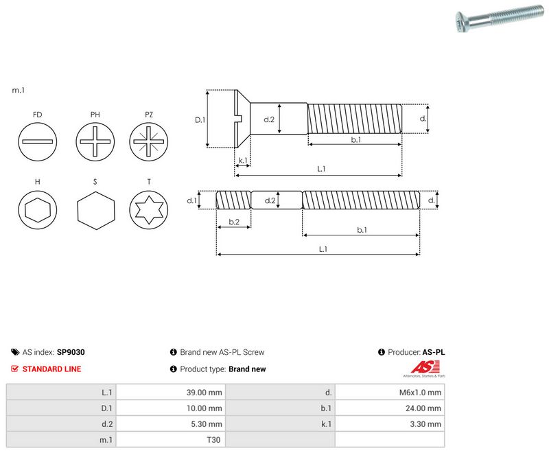 AS-PL SP9030 Repair Set, alternator