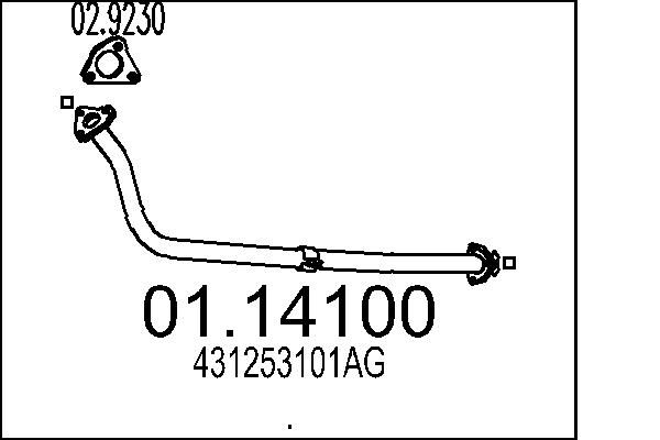 MTS kipufogócső 01.14100