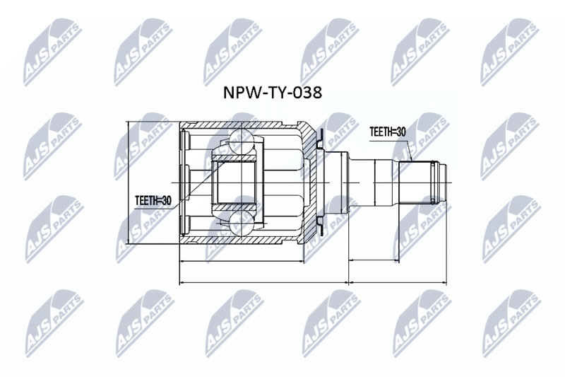 Комплект шарнірів, приводний вал, Nty NPW-TY-038