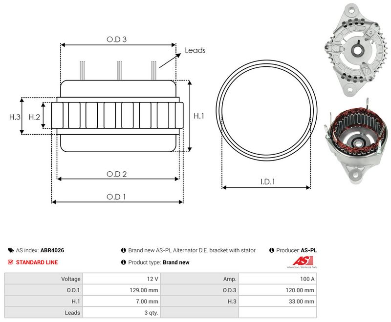 AS-PL ABR4026 Stator, alternator