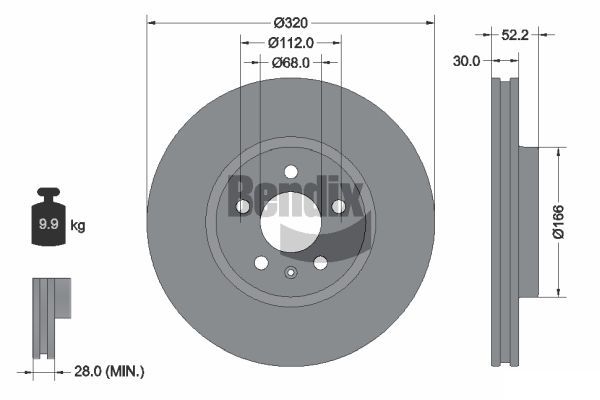BENDIX Braking féktárcsa BDS1228HC