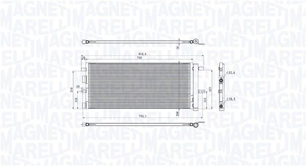 MAGNETI MARELLI kondenzátor, klíma 350203103900