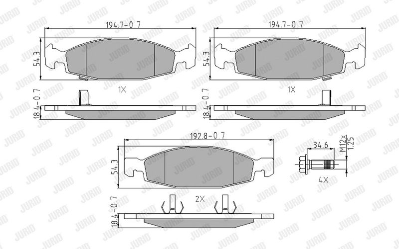 Sada brzdových destiček, kotoučová brzda 573077J