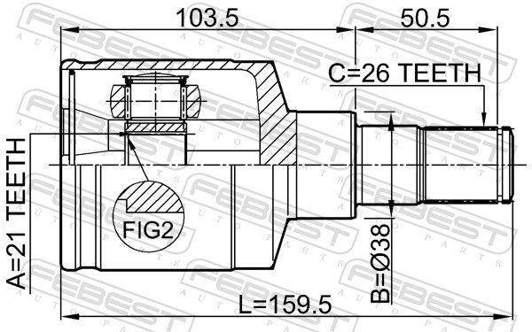 FEBEST 0711-LNLH Joint Kit, drive shaft
