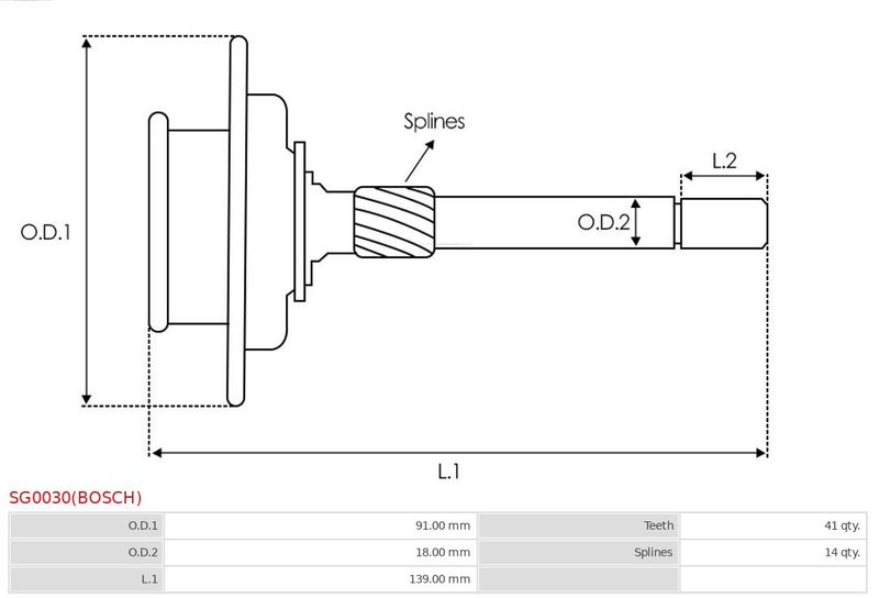 Коронна шестірня, планетарна передача (стартер), Auto Starter SG0030(BOSCH)