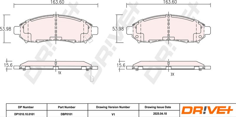 Set placute frana,frana disc DP1010.10.0101 Dr!ve+