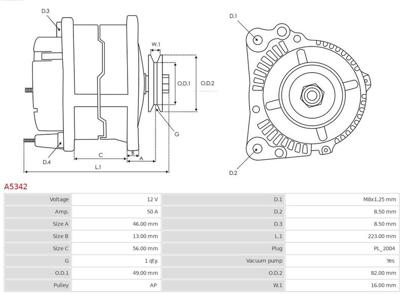 AS-PL A5342 Alternator