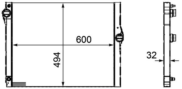 Радіатор, система охолодження двигуна, Mahle CR1094000P