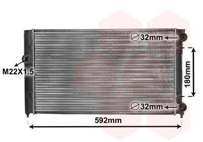 Радіатор, система охолодження двигуна, Van Wezel 58002099