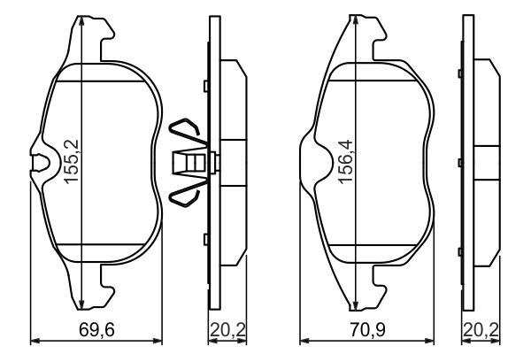 BOSCH гальмівні колодки передній OPEL Vectra C, Astra H, Zafira B FIAT Croma 05- SAAB 9-3